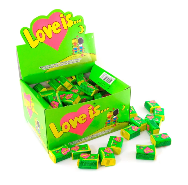 Блок жвачек Love is - Яблоко - Лимон (блок 100 шт.)